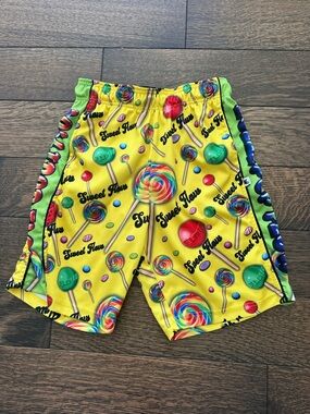 Flow Society Kids Yellow Candy Print Elastic-Waist Shorts